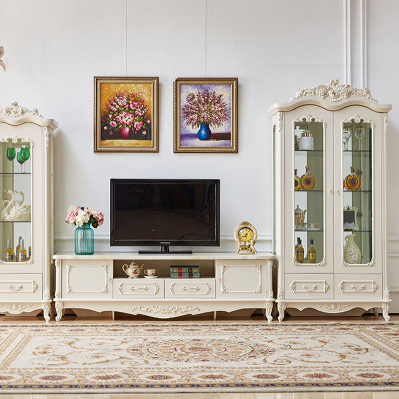 Traditional Curio Cabinet Wood Hutch Cabinet with Doors for Dining Room