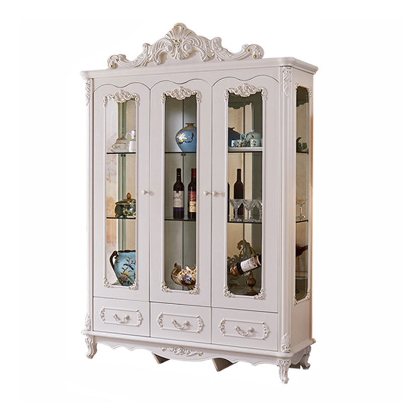 Traditional Curio Cabinet Wood Hutch Cabinet with Doors for Dining Room