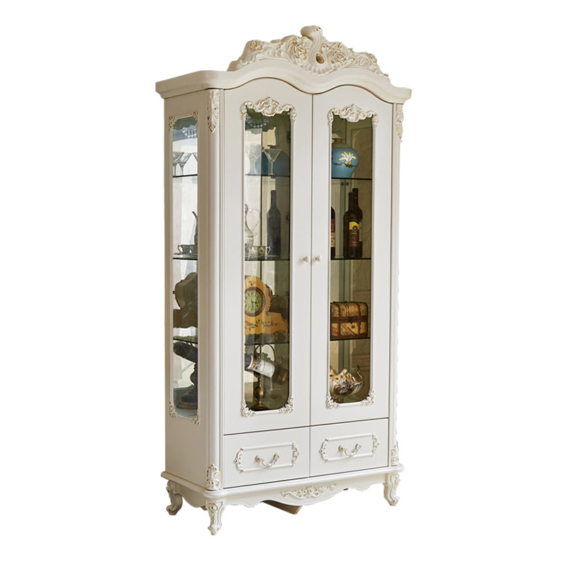 Traditional Curio Cabinet Wood Hutch Cabinet with Doors for Dining Room