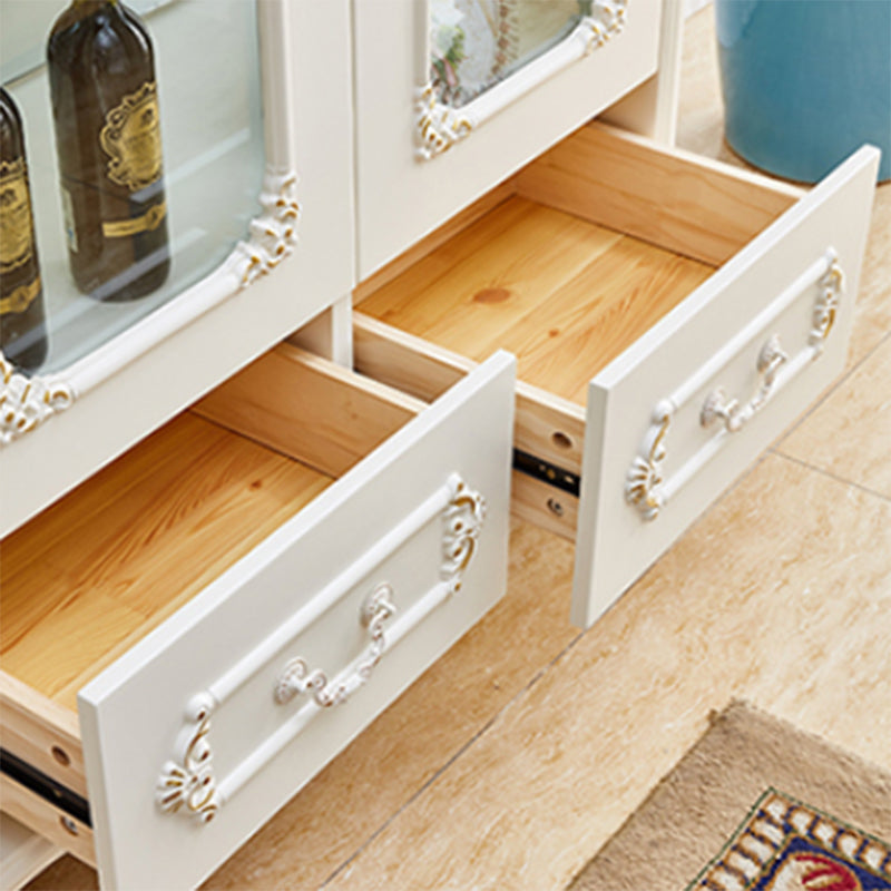 Traditional Curio Cabinet Wood Hutch Cabinet with Doors for Dining Room