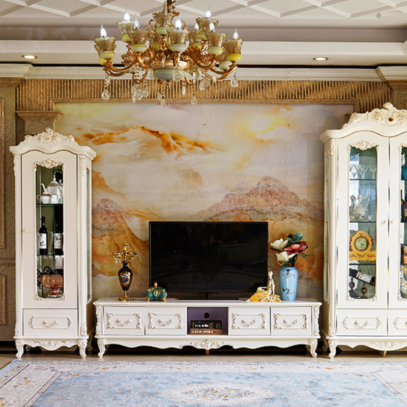 Traditional Curio Cabinet Wood Hutch Cabinet with Doors for Dining Room