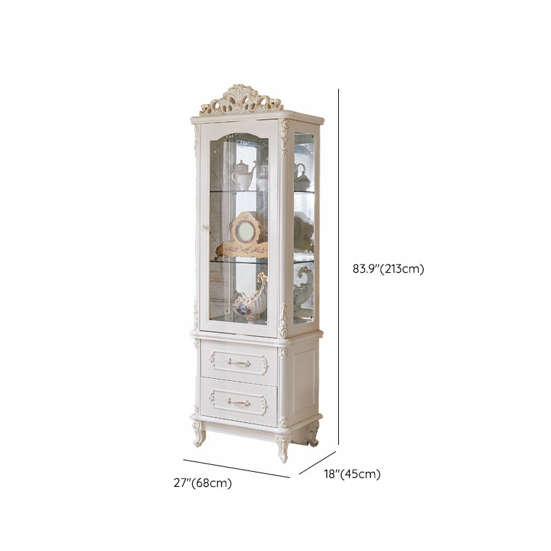 Traditional Curio Cabinet Wood Hutch Cabinet with Doors for Dining Room