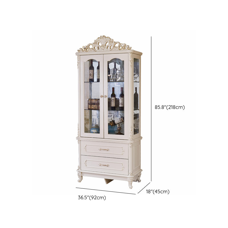 Traditional Curio Cabinet Wood Hutch Cabinet with Doors for Dining Room