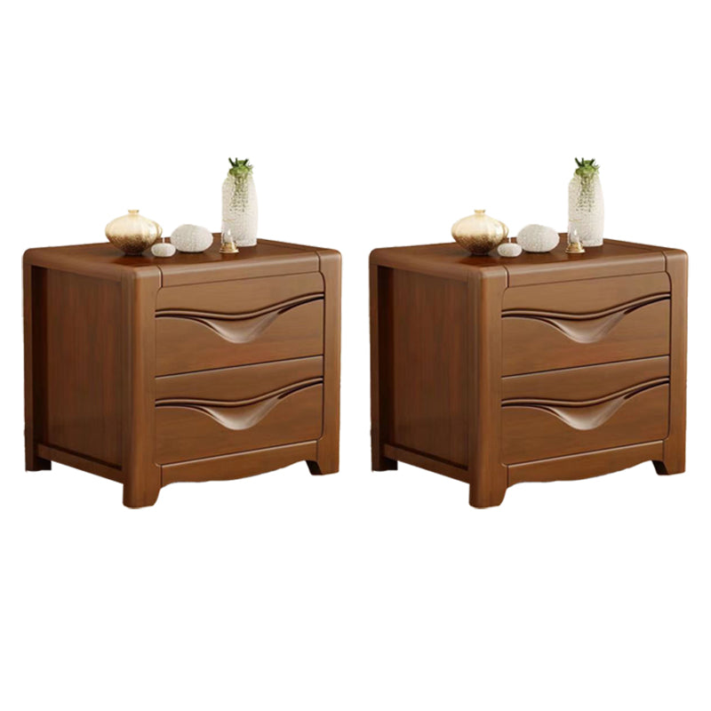 Modern Accent Table Nightstand Wooden Bed Nightstand with 2 Drawers