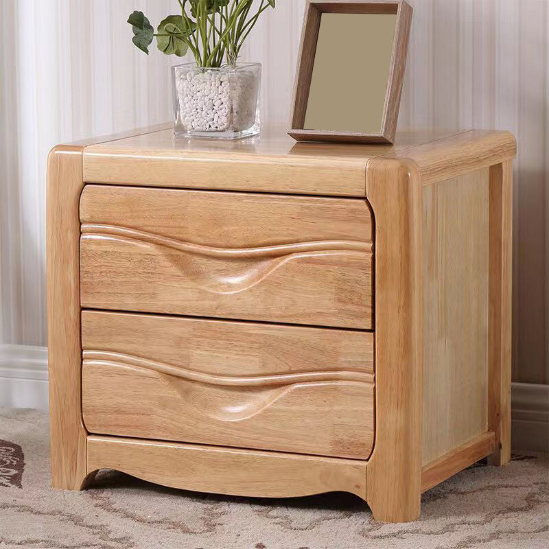 Modern Accent Table Nightstand Wooden Bed Nightstand with 2 Drawers