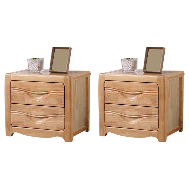 Modern Accent Table Nightstand Wooden Bed Nightstand with 2 Drawers