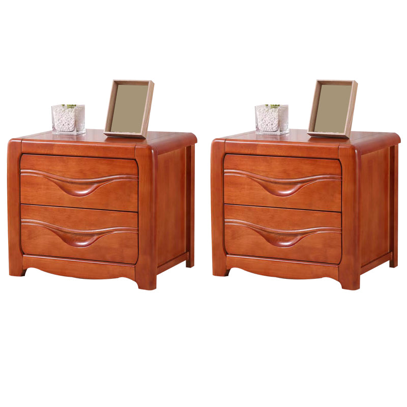 Modern Accent Table Nightstand Wooden Bed Nightstand with 2 Drawers