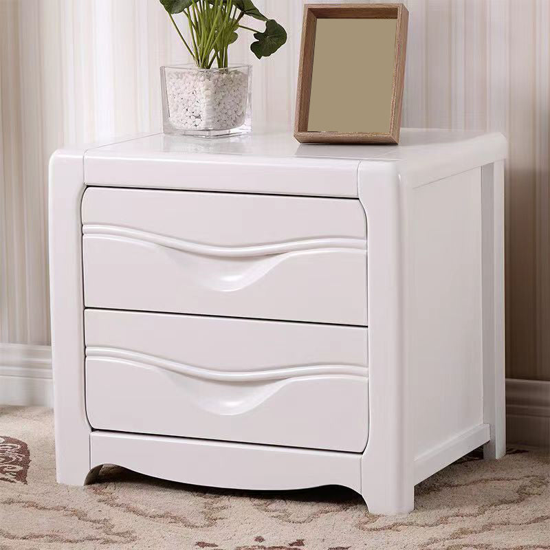 Modern Accent Table Nightstand Wooden Bed Nightstand with 2 Drawers