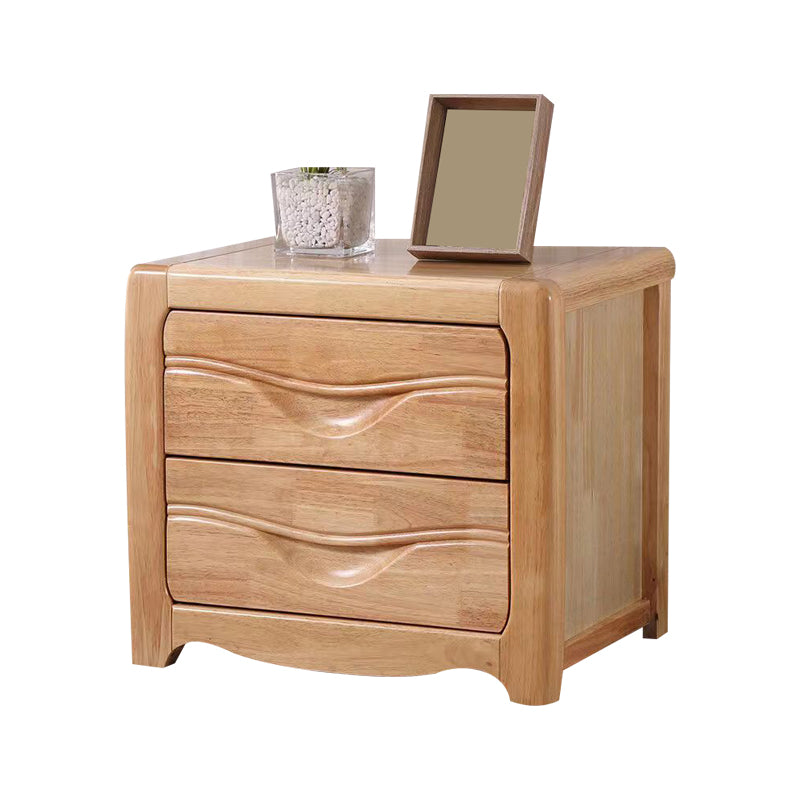 Modern Accent Table Nightstand Wooden Bed Nightstand with 2 Drawers