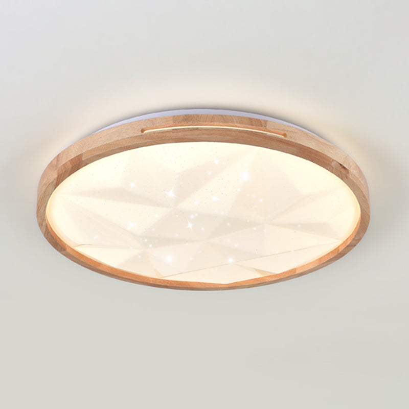 Modern Wooden Flush Mount Lamp Acrylic Shade Led Flush Mount for Bedroom