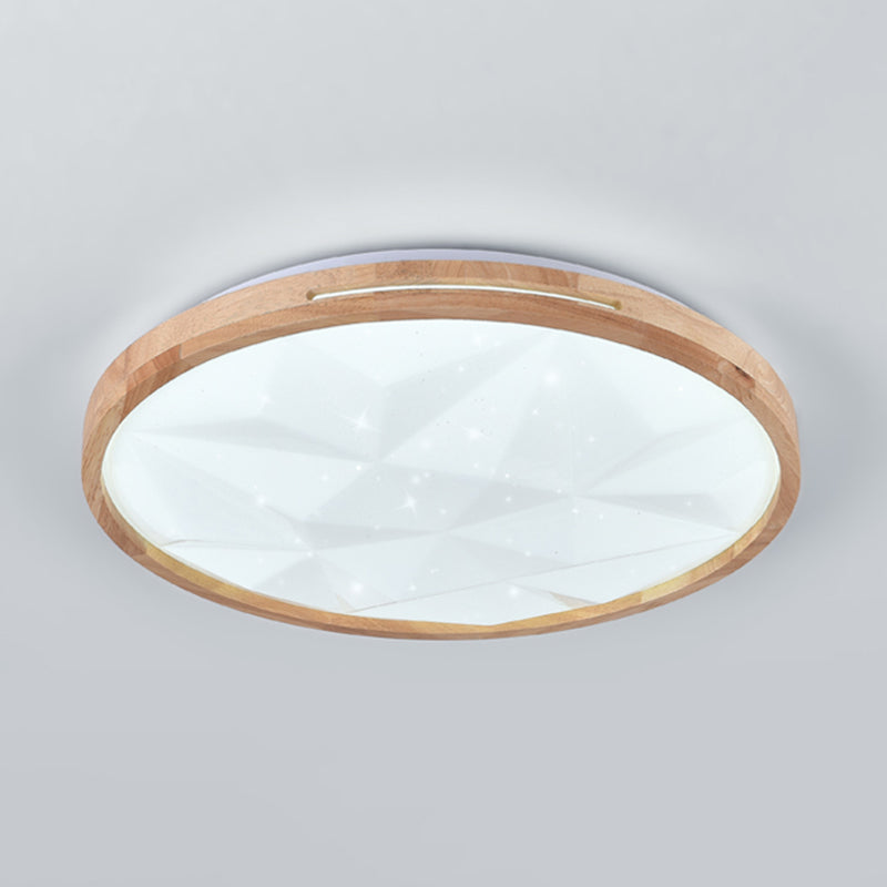 Modern Wooden Flush Mount Lamp Acrylic Shade Led Flush Mount for Bedroom