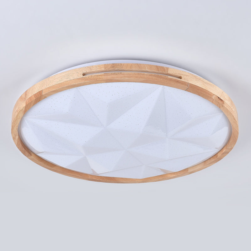 Modern Wooden Flush Mount Lamp Acrylic Shade Led Flush Mount for Bedroom