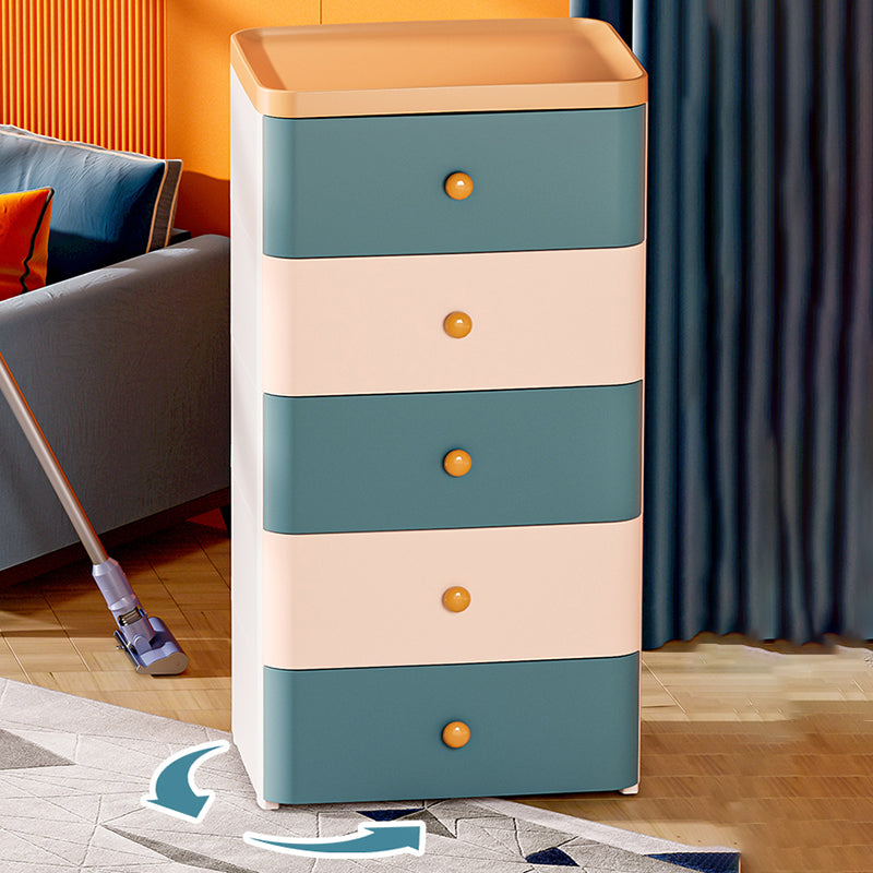 Northern European Plastic Nursery Dresser Vertical Kids Nightstand for Room Home