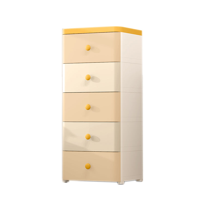 5 Drawers Plastic Kids Nightstand Scandinavian Vertical Nursery Dresser for Home