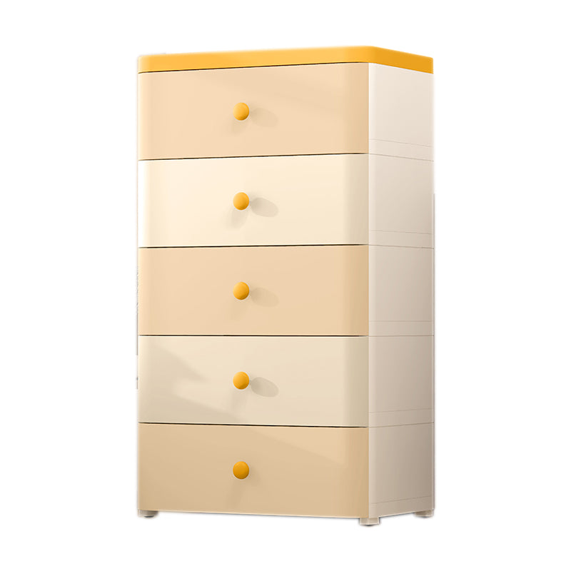 5 Drawers Plastic Kids Nightstand Scandinavian Vertical Nursery Dresser for Home