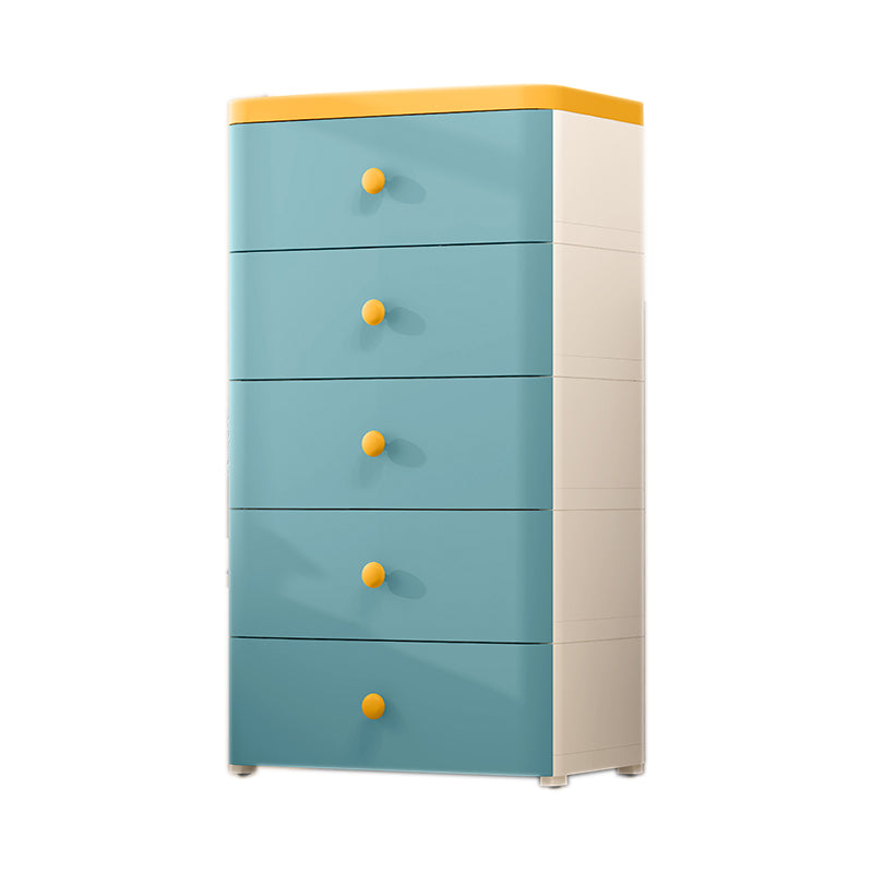 5 Drawers Plastic Kids Nightstand Scandinavian Vertical Nursery Dresser for Home