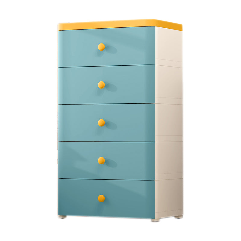 5 Drawers Plastic Kids Nightstand Scandinavian Vertical Nursery Dresser for Home