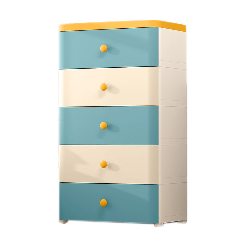 5 Drawers Plastic Kids Nightstand Scandinavian Vertical Nursery Dresser for Home