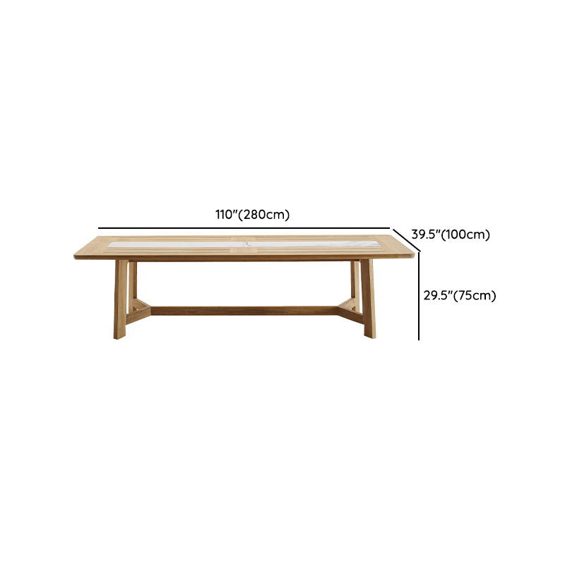 Modern Patio Dining Table Set 1/5/7/9 Pcs Wood Frame Patio Dining Table and Chairs