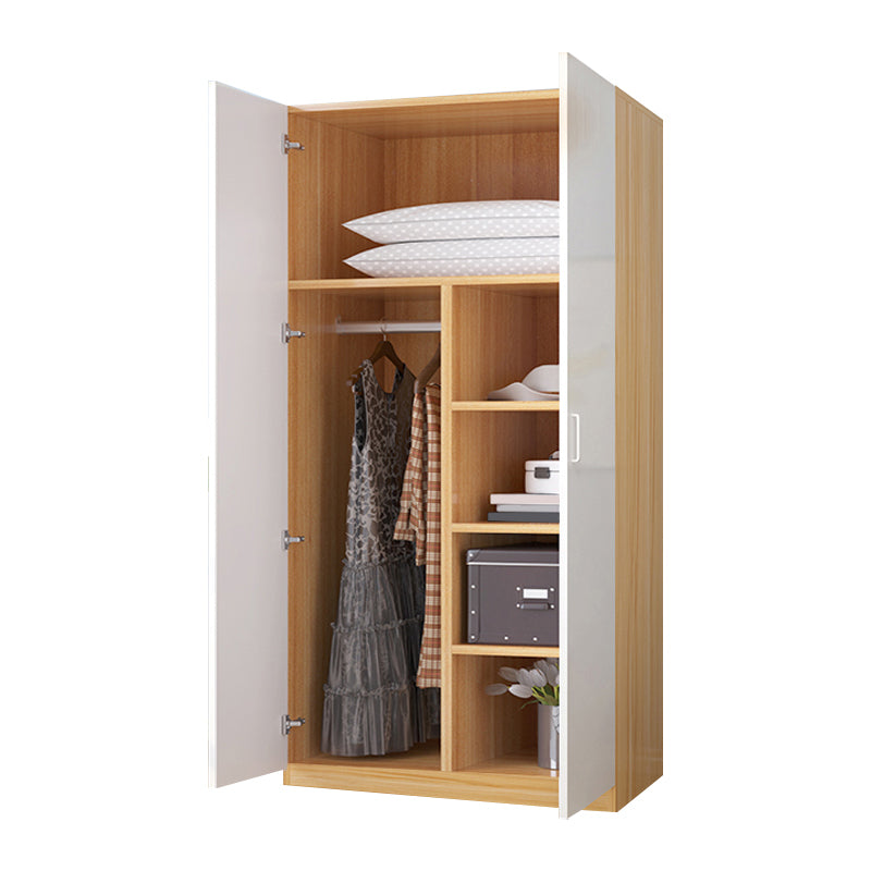 Modern Style Wardrobe Closet Manufactured Wood Shelved Kids Closet with Garment Rod