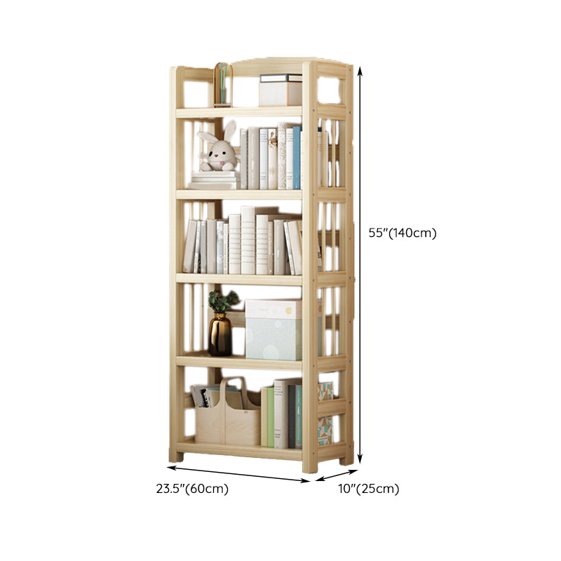 Scandinavian Standard Kids Bookcase Natural Solid Wood Freestanding Shelf