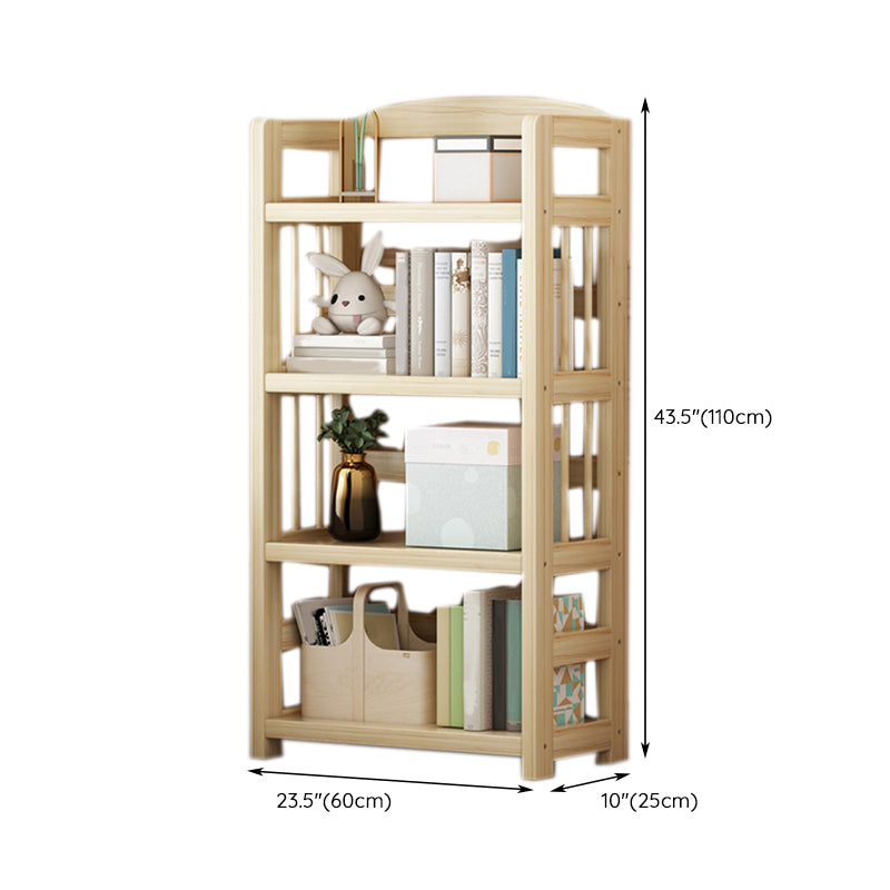 Scandinavian Standard Kids Bookcase Natural Solid Wood Freestanding Shelf