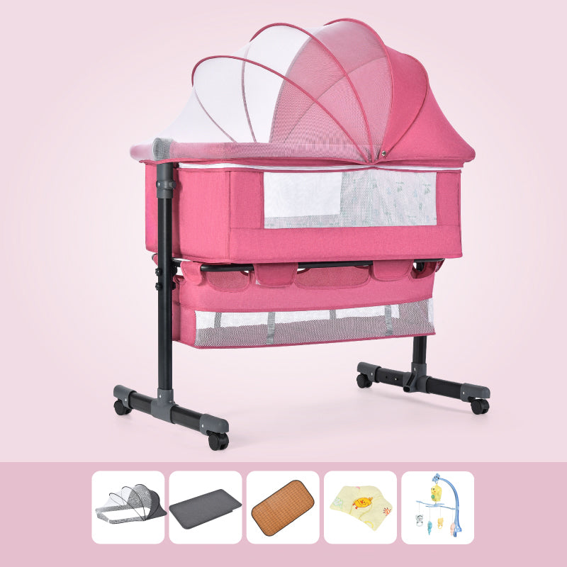 Baby Height Adjustable Bassine Rocking Fabric Beside Bassinet with Washable Mattress