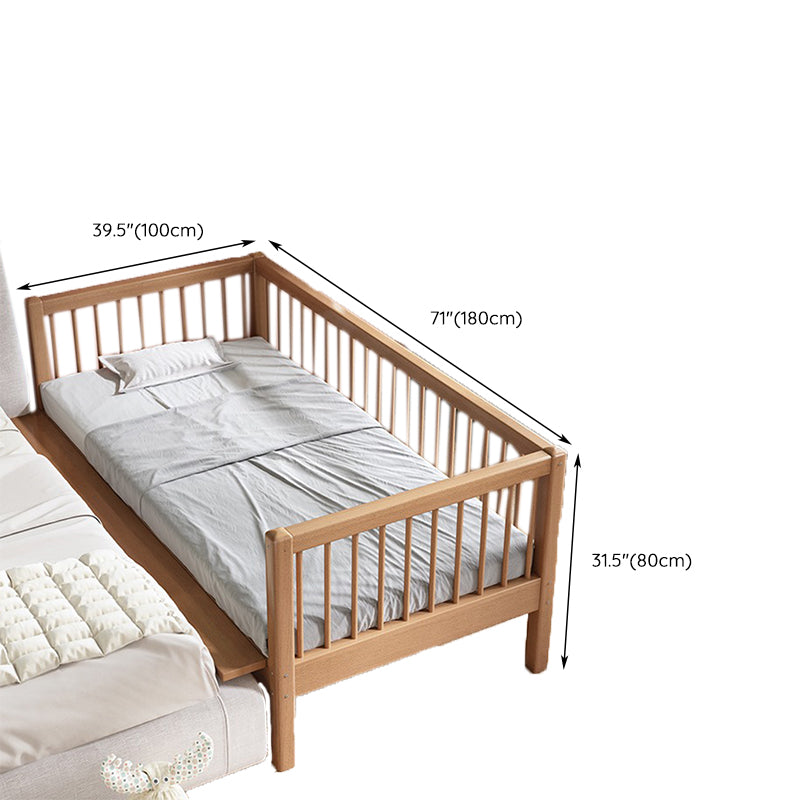 Convertible Baby Crib Farmhouse Solid Wood Crib with Guardrail