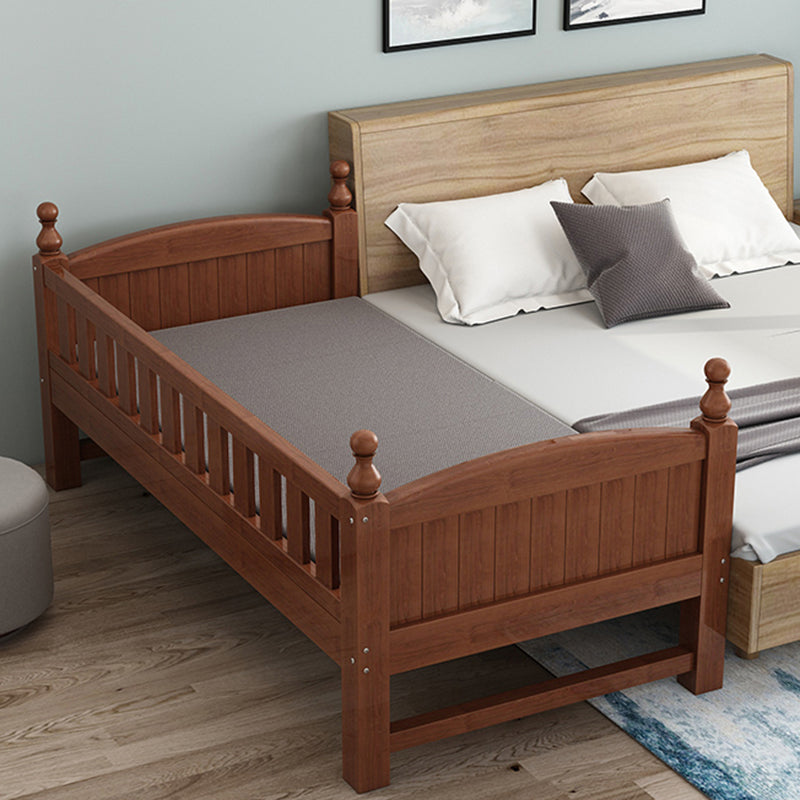 Convertible Nursery Crib Traditional Walnut Crib with Guardrail