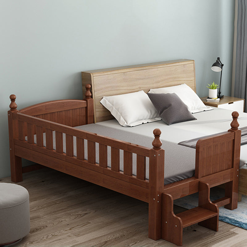 Convertible Nursery Crib Traditional Walnut Crib with Guardrail