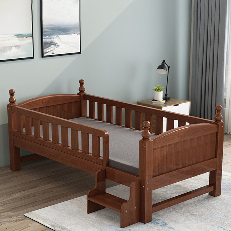 Convertible Nursery Crib Traditional Walnut Crib with Guardrail