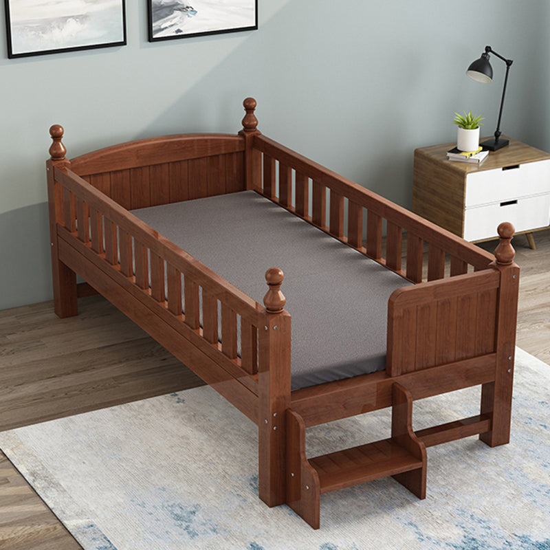 Convertible Nursery Crib Traditional Walnut Crib with Guardrail