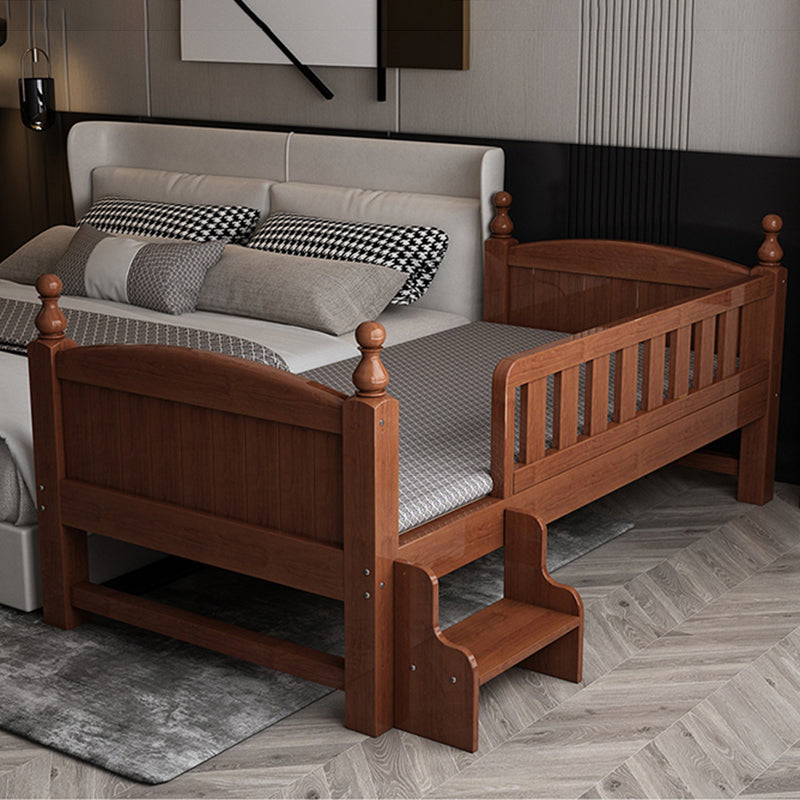 Convertible Nursery Crib Traditional Walnut Crib with Guardrail