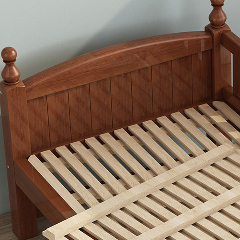 Convertible Nursery Crib Traditional Walnut Crib with Guardrail