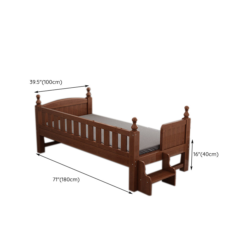 Convertible Nursery Crib Traditional Walnut Crib with Guardrail