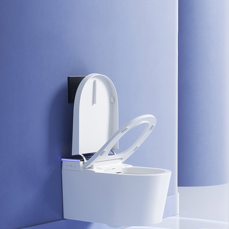 Contemporary Elongated Wall Mounted Bidet Heated Seat Wall Hung Toilet Set