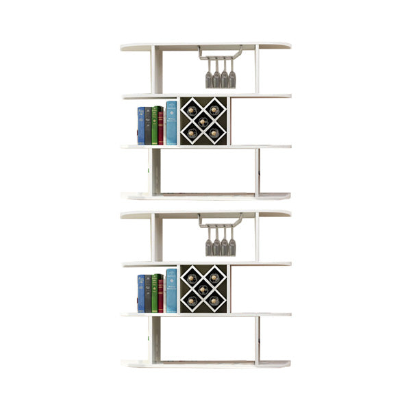 Wall Mounted Wine Rack Rectangle Wine Bottle & Glass Rack for Home