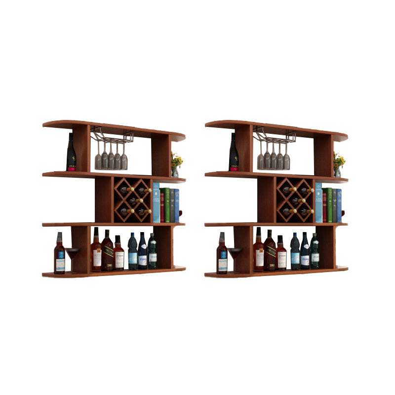 Wall Mounted Wine Rack Rectangle Wine Bottle & Glass Rack for Home