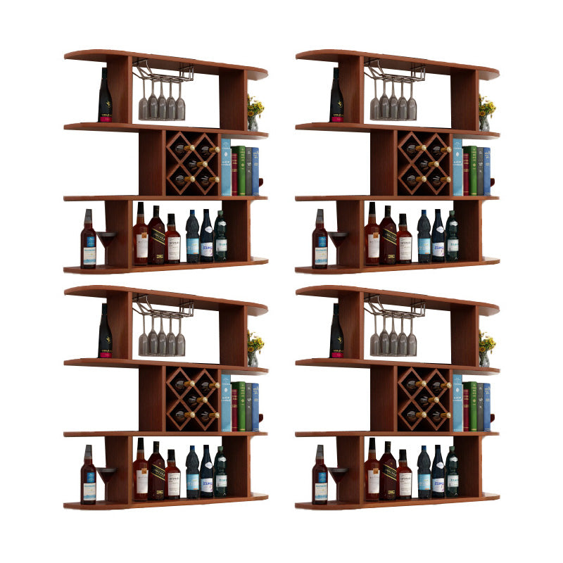 Wall Mounted Wine Rack Rectangle Wine Bottle & Glass Rack for Home