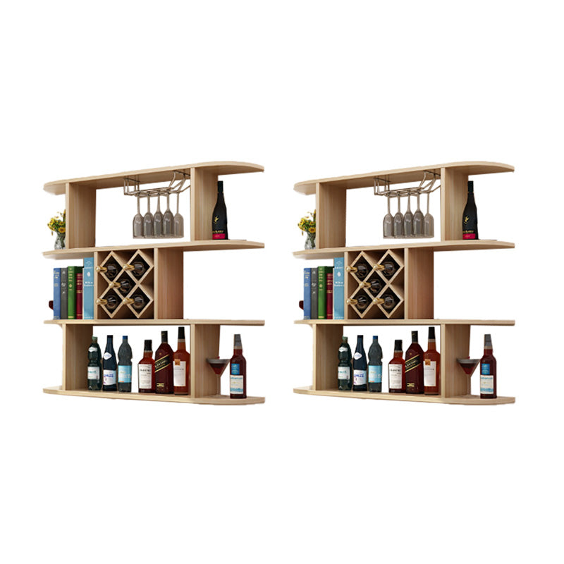 Wall Mounted Wine Rack Rectangle Wine Bottle & Glass Rack for Home