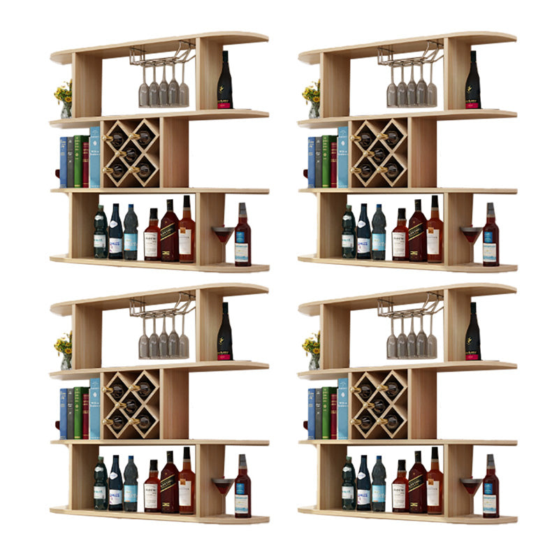 Wall Mounted Wine Rack Rectangle Wine Bottle & Glass Rack for Home