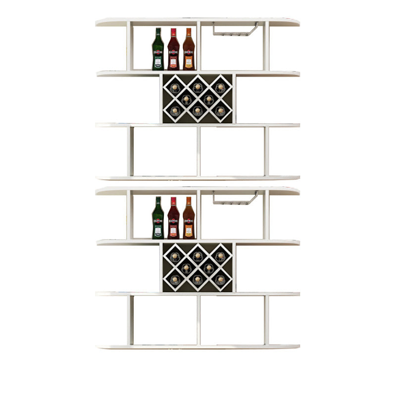 Wall Mounted Wine Rack Rectangle Wine Bottle & Glass Rack for Home