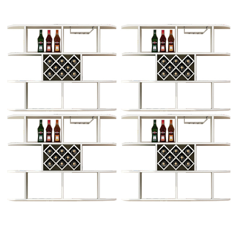 Wall Mounted Wine Rack Rectangle Wine Bottle & Glass Rack for Home