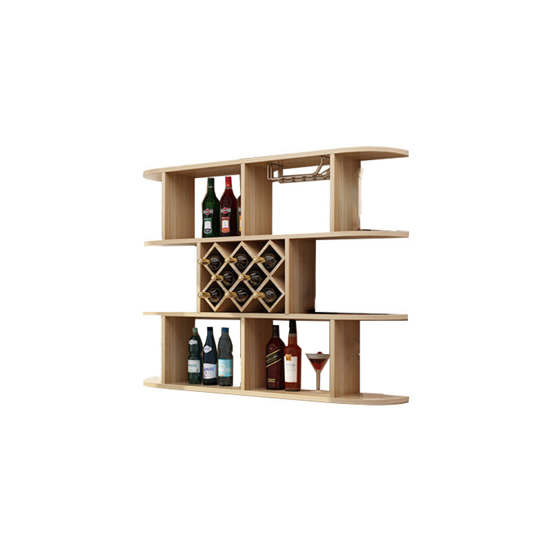 Wall Mounted Wine Rack Rectangle Wine Bottle & Glass Rack for Home