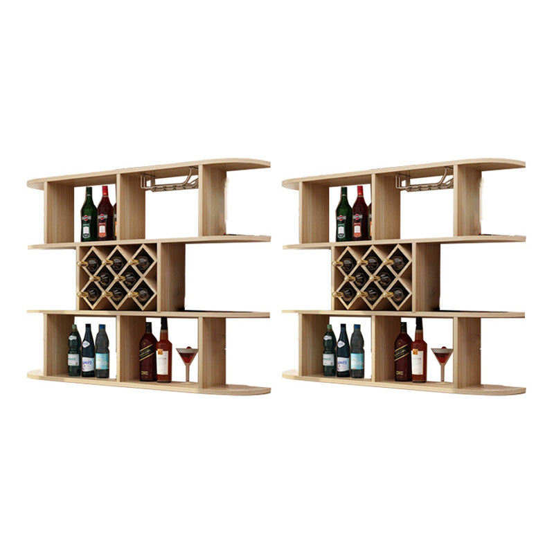 Wall Mounted Wine Rack Rectangle Wine Bottle & Glass Rack for Home