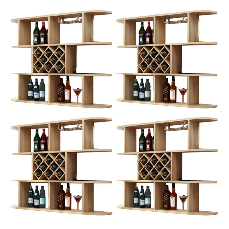 Wall Mounted Wine Rack Rectangle Wine Bottle & Glass Rack for Home