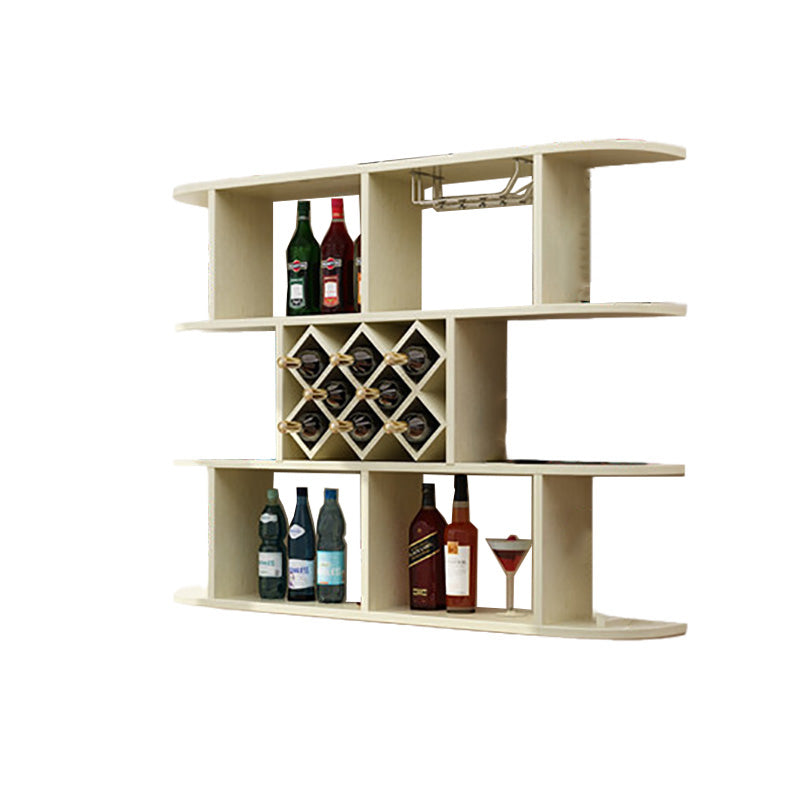 Wall Mounted Wine Rack Rectangle Wine Bottle & Glass Rack for Home