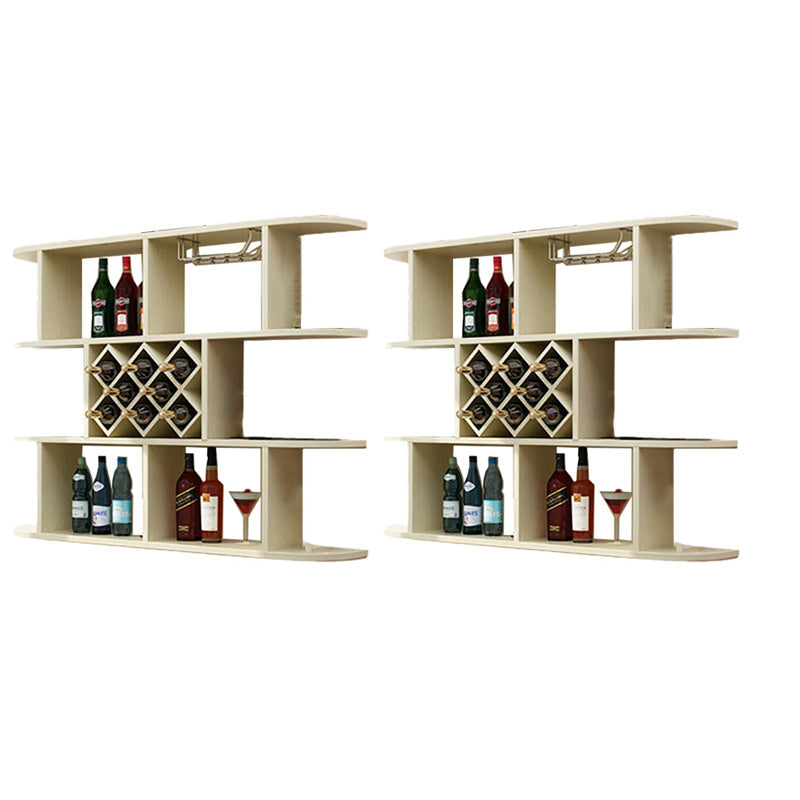 Wall Mounted Wine Rack Rectangle Wine Bottle & Glass Rack for Home