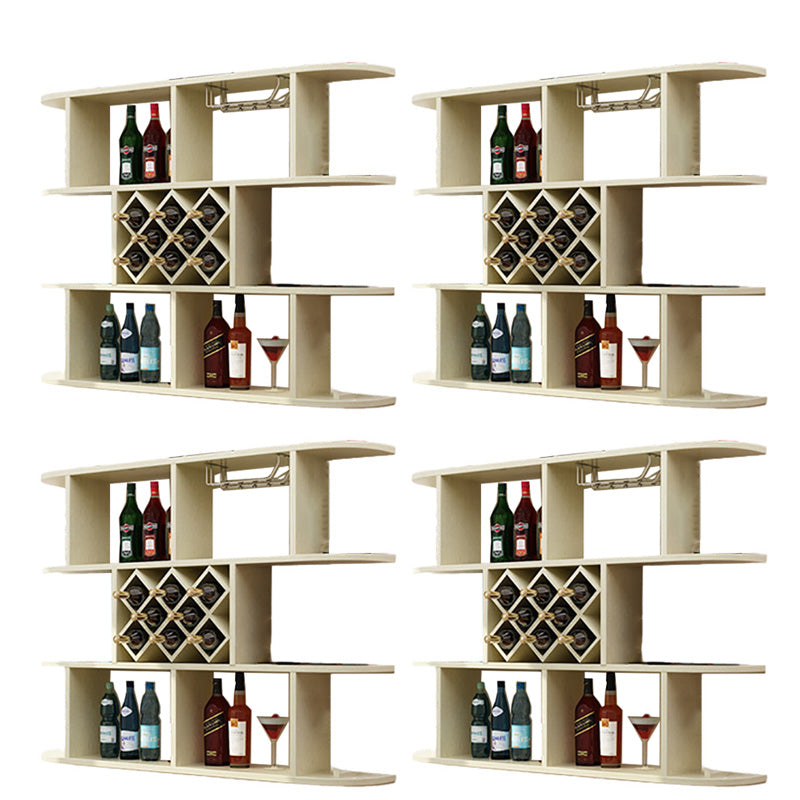 Wall Mounted Wine Rack Rectangle Wine Bottle & Glass Rack for Home