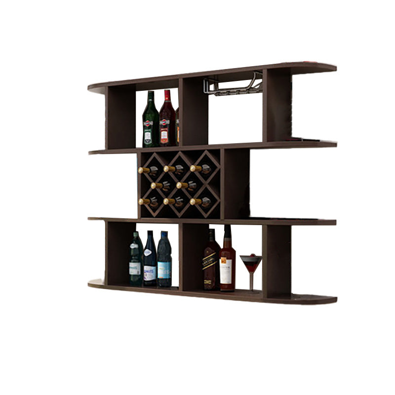 Wall Mounted Wine Rack Rectangle Wine Bottle & Glass Rack for Home